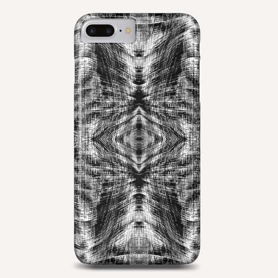 vintage geometric symmetry pattern abstract background in black and white Phone Case by Timmy333