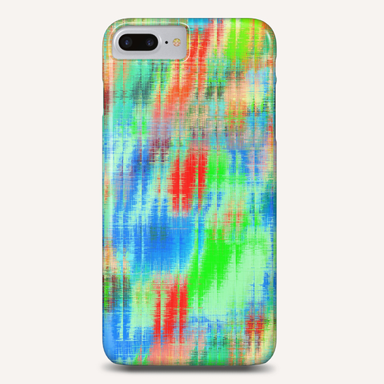 psychedelic geometric painting texture abstract background in blue green red Phone Case by Timmy333