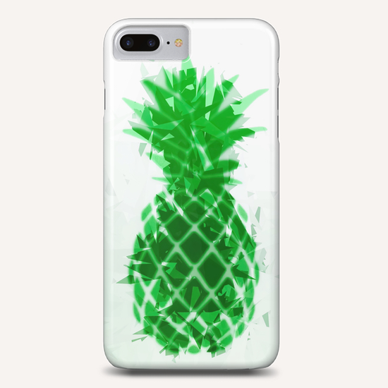 pineapple in green with geometric triangle pattern abstract Phone Case by Timmy333