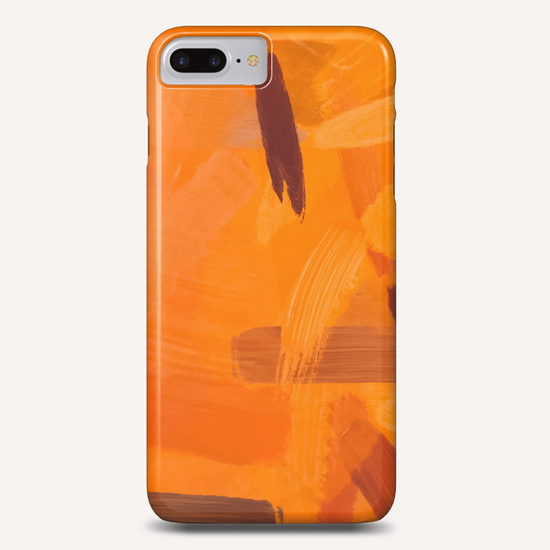 brush painting texture abstract background in orange brown Phone Case by Timmy333