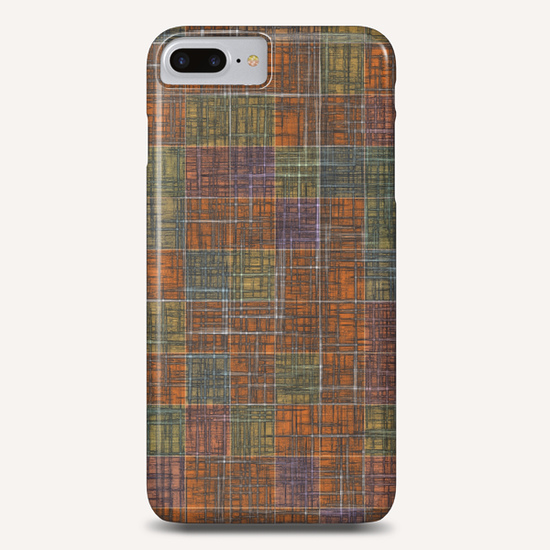 geometric square pattern abstract in orange brown green yellow Phone Case by Timmy333