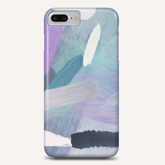 brush painting texture abstract background in purple green black Phone Case by Timmy333