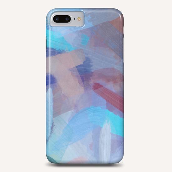 brush painting texture abstract background in blue brown Phone Case by Timmy333