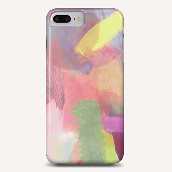 brush painting texture abstract background in pink purple yellow Phone Case by Timmy333