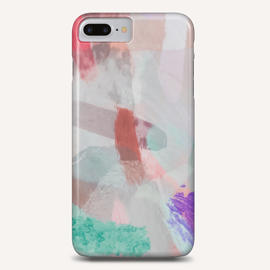 brush painting texture abstract background in red pink purple green Phone Case by Timmy333