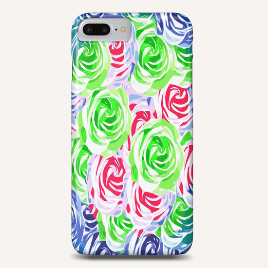 colorful rose pattern abstract in pink green blue Phone Case by Timmy333