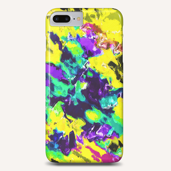 psychedelic splash painting abstract texture in yellow blue green purple Phone Case by Timmy333