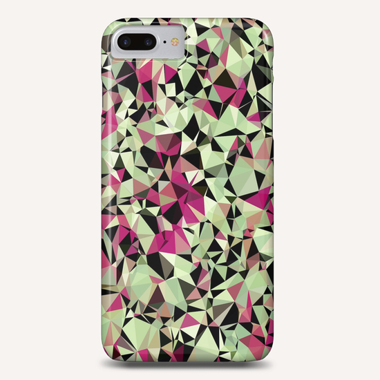 geometric triangle pattern abstract in green pink black Phone Case by Timmy333