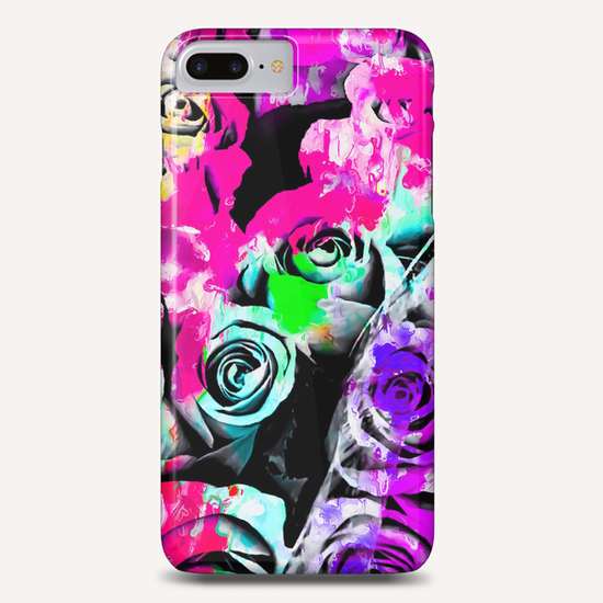 rose texture with pink purple blue green painting abstract background Phone Case by Timmy333