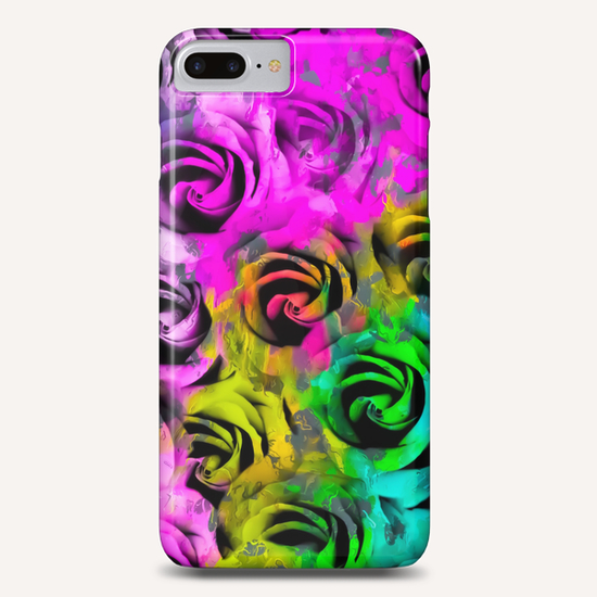 rose texture abstract  with colorful painting abstract background in pink blue yellow green Phone Case by Timmy333