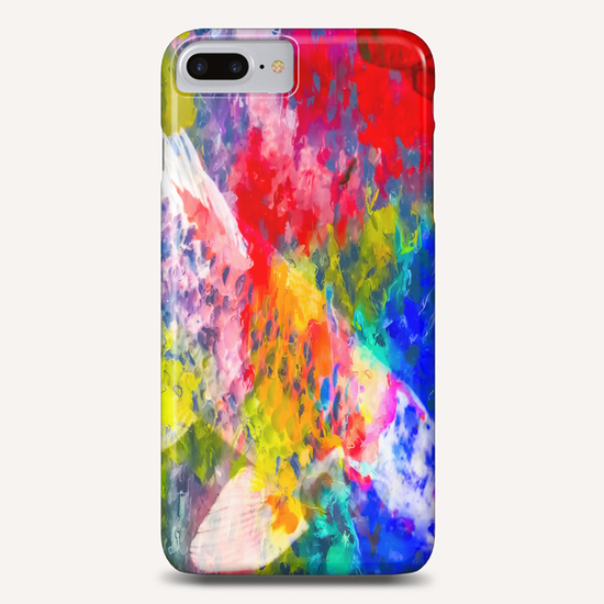 koi fish with painting texture abstract background in red blue yellow green Phone Case by Timmy333