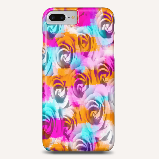 closeup rose texture pattern abstract background in pink orange blue Phone Case by Timmy333