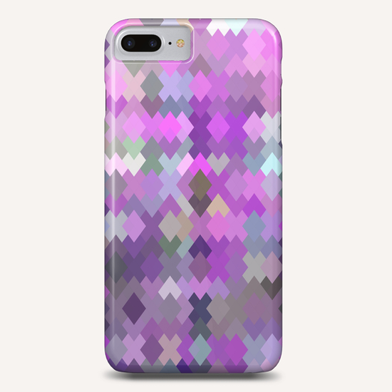 geometric square pixel pattern abstract in purple and pink Phone Case by Timmy333