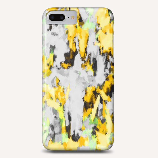 splash painting texture abstract background in yellow black green Phone Case by Timmy333