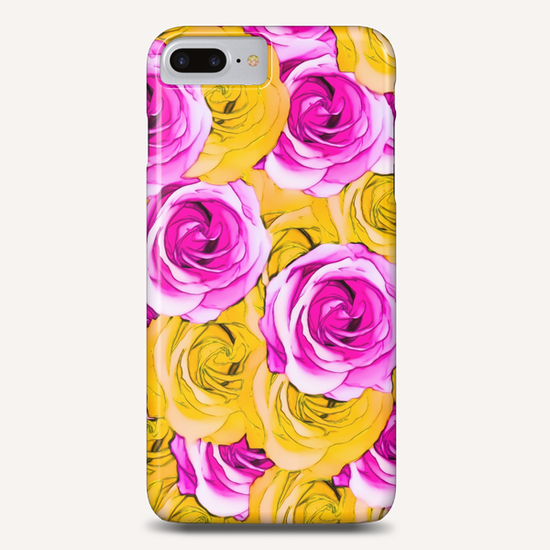 pink rose and yellow rose pattern abstract background Phone Case by Timmy333