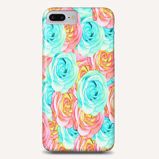 blooming rose texture pattern abstract background in red and blue Phone Case by Timmy333