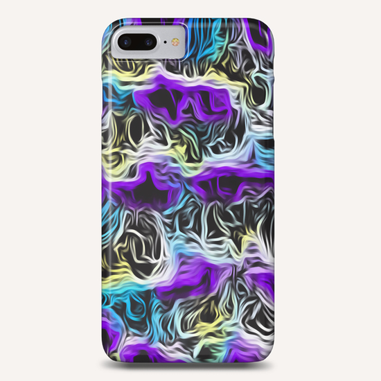 psychedelic painting texture abstract background in purple yellow blue white Phone Case by Timmy333