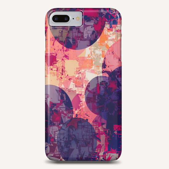 geometry circle pattern abstract in red and purple Phone Case by Timmy333