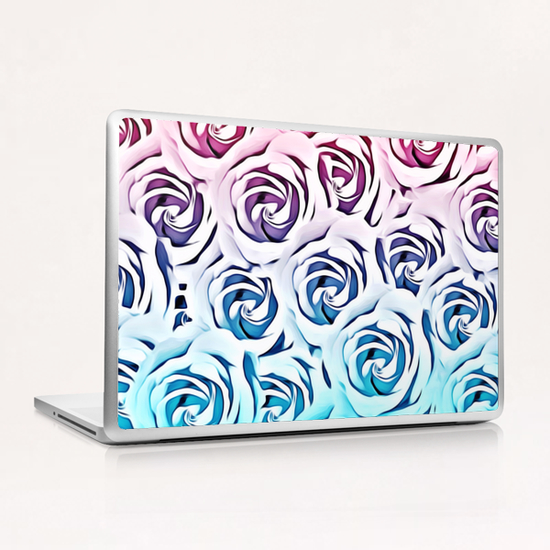 blooming rose pattern texture abstract background in pink and blue Laptop & iPad Skin by Timmy333