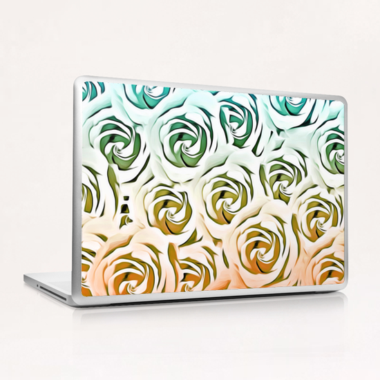 blooming rose pattern texture abstract background in blue and pink Laptop & iPad Skin by Timmy333