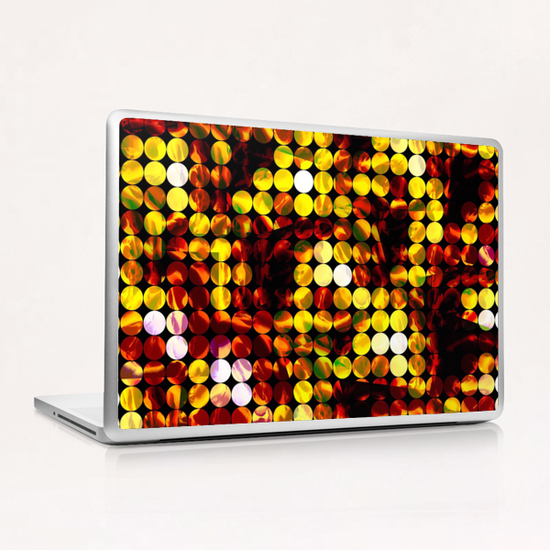 circle pattern abstract background with splash painting abstract in yellow red brown Laptop & iPad Skin by Timmy333