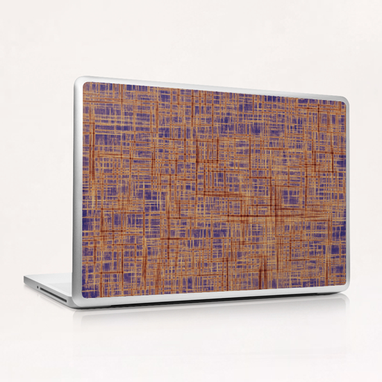 geometric square pattern drawing in purple and brown Laptop & iPad Skin by Timmy333