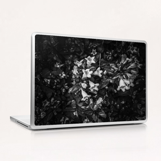 blooming flowers in black and white Laptop & iPad Skin by Timmy333