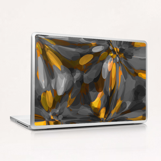 yellow and black bubble abstract texture background Laptop & iPad Skin by Timmy333