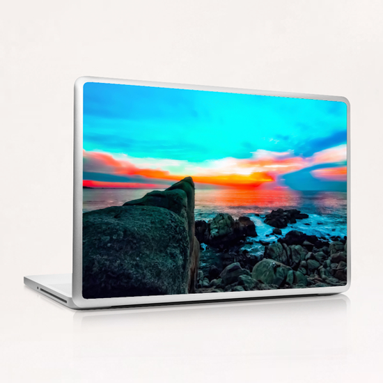 ocean summer sunset sky in California, USA Laptop & iPad Skin by Timmy333