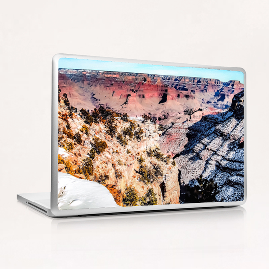 desert at Grand Canyon national park, USA in winter with snow and blue sky Laptop & iPad Skin by Timmy333