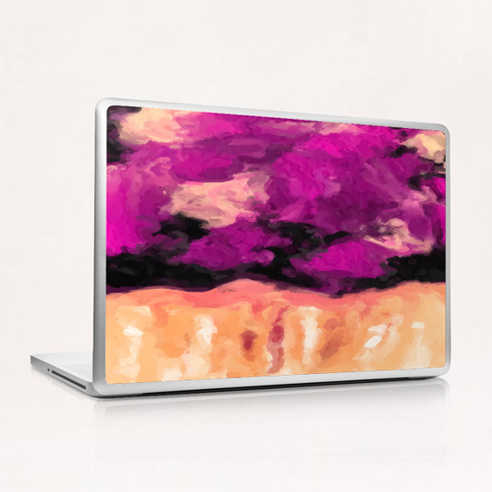 psychedelic splash painting abstract texture in pink purple black Laptop & iPad Skin by Timmy333