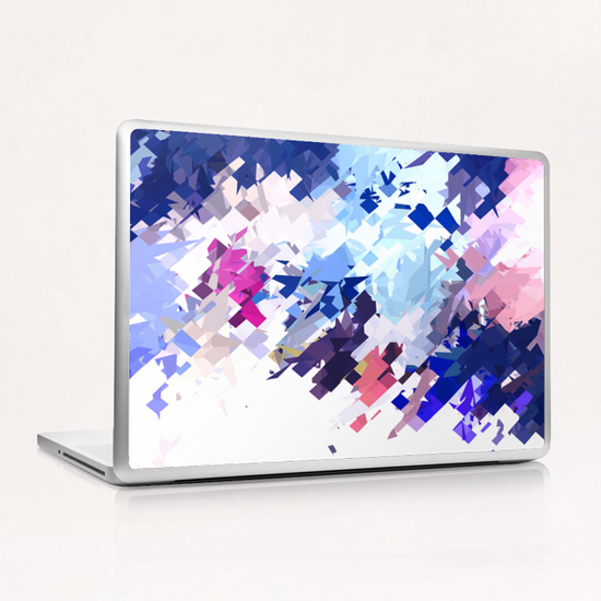 splash geometric pattern abstract background in blue pink purple Laptop & iPad Skin by Timmy333