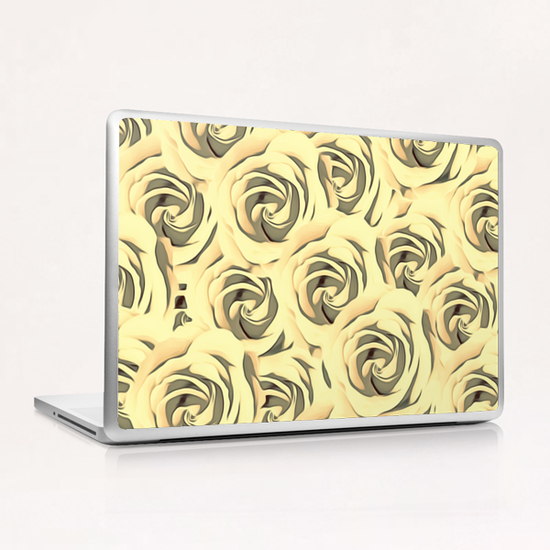 blooming yellow rose pattern texture abstract background Laptop & iPad Skin by Timmy333