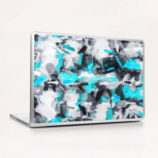 splash painting texture abstract background in blue and black Laptop & iPad Skin by Timmy333