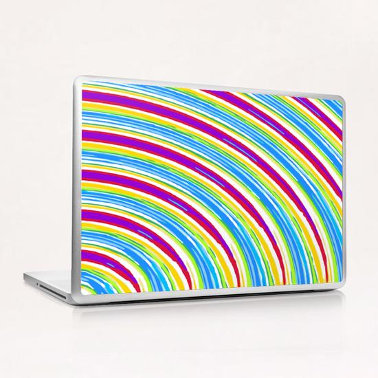 blue pink purple yellow green circle line pattern  Laptop & iPad Skin by Timmy333