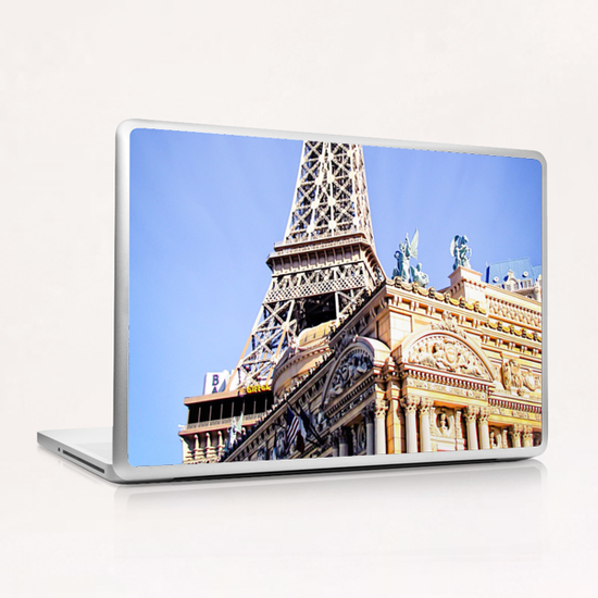 Eiffel tower at Las Vegas, USA with blue sky Laptop & iPad Skin by Timmy333