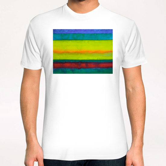 Summer Fields Stripes  T-Shirt by Heidi Capitaine