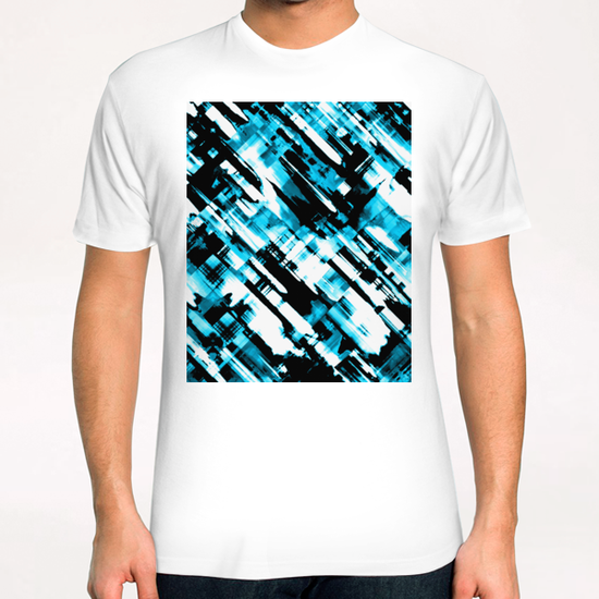 Hot blue and black digital art G253 T-Shirt by MedusArt