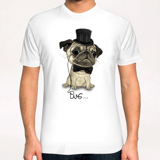 Pug; Gentle Pug T-Shirt by Barruf