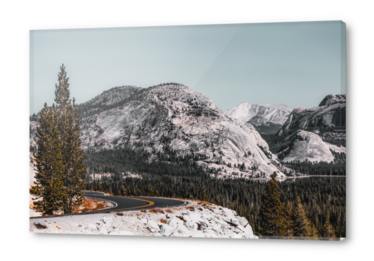 road with mountain view at Yosemite national park California USA Acrylic prints by Timmy333