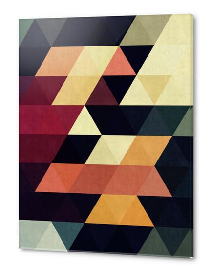 Pattern cosmic triangles Acrylic prints by Vitor Costa