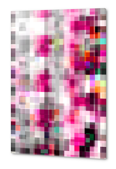 geometric pixel square pattern abstract background in pink Acrylic prints by Timmy333