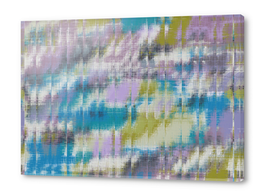 psychedelic geometric abstract pattern in blue green purple Acrylic prints by Timmy333