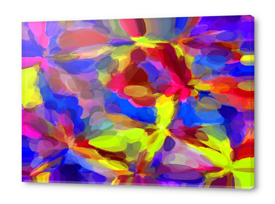 circle pattern abstract background in blue yellow red pink Acrylic prints by Timmy333