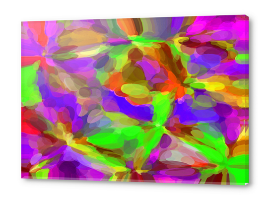 circle pattern abstract background in pink purple green yellow red Acrylic prints by Timmy333