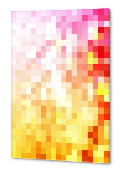 graphic design geometric pixel square pattern abstract background in pink red orange Acrylic prints by Timmy333