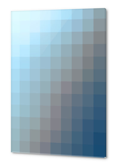 blue graphic design geometric pixel square pattern abstract background Acrylic prints by Timmy333