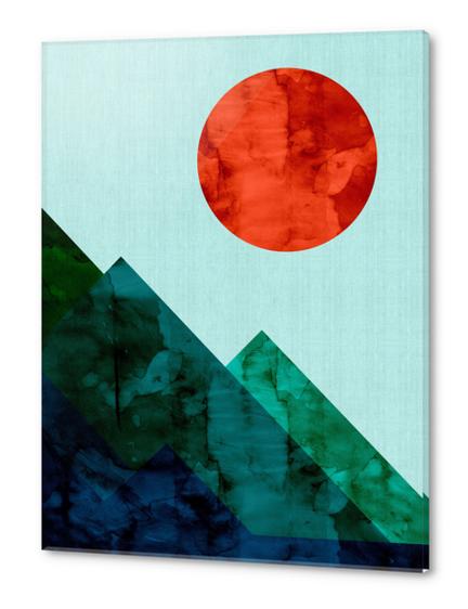 Geometric landscape watercolor III Acrylic prints by Vitor Costa