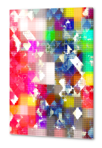 graphic design pixel geometric square pattern abstract background in red pink blue yellow green Acrylic prints by Timmy333