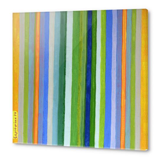 Vibrant Stripes in Orange Green and Blue  Acrylic prints by Heidi Capitaine